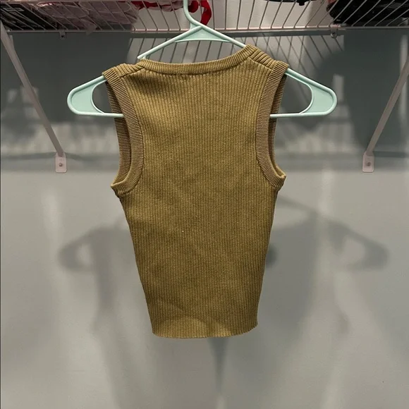 Brandy Melville Olive Ribbed Tank Top - Picture 4 of 4